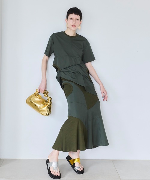 OMMO（オーエムエムオー）の「REWORKED DESIGN SK（スカート・レディース・ブラック/ホワイト/カーキ・38/36）」の22枚目の写真
