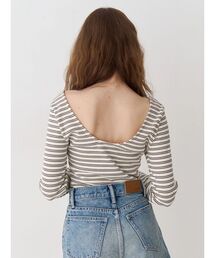 EVRIS | バックオープンショートリブトップス(Tシャツ/カットソー)