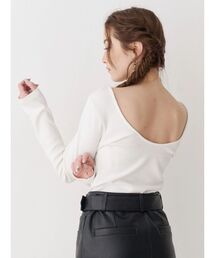 EVRIS | バックオープンショートリブトップス(Tシャツ/カットソー)