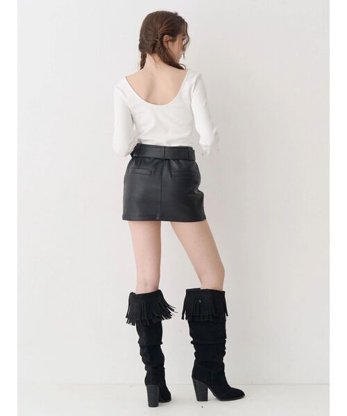 EVRIS（エヴリス）の「バックオープンショートリブトップス（Tシャツ/カットソー・レディース・ホワイト/その他1/ブラック・FREE）」の17枚目の写真