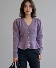 a lot of love（ア ロット オブ ラブ）の「ペプラムシルエット Vネックカーディガン（カーディガン/ボレロ）」