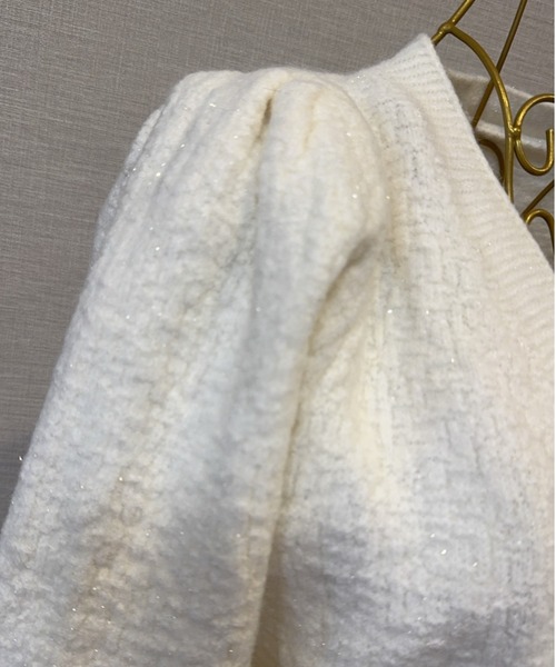 a lot of love(ア ロット オブ ラブ)の「ペプラムシルエット Vネックカーディガン(カーディガン/ボレロ・レディース・ホワイト/レッド/ブラック/アイボリー/パープル・FREE)」の7枚目の写真