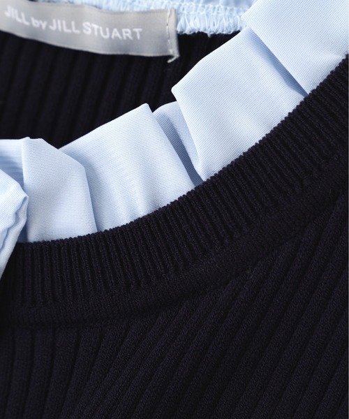 JILL by JILL STUART（ジルバイジルスチュアート）の「フリルカラーリブニット（ニット/セーター・レディース・ブラック/ネイビー/ブルー・FREE）」の10枚目の写真