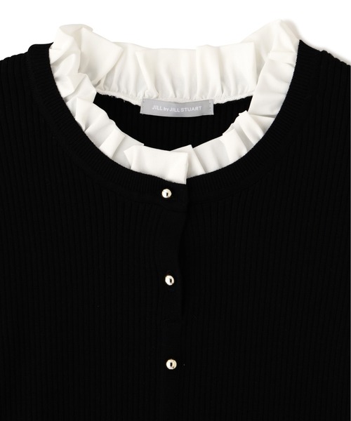 JILL by JILL STUART（ジルバイジルスチュアート）の「フリルカラーリブニット（ニット/セーター・レディース・ブラック/ネイビー/ブルー・FREE）」の13枚目の写真