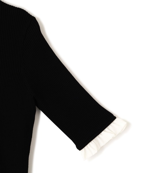 JILL by JILL STUART（ジルバイジルスチュアート）の「フリルカラーリブニット（ニット/セーター・レディース・ブラック/ネイビー/ブルー・FREE）」の14枚目の写真