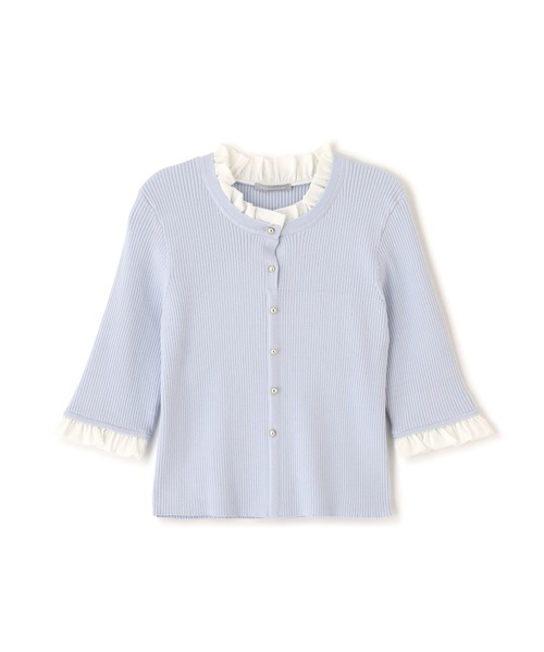 JILL by JILL STUART（ジルバイジルスチュアート）の「フリルカラーリブニット（ニット/セーター・レディース・ブラック/ネイビー/ブルー・FREE）」の7枚目の写真