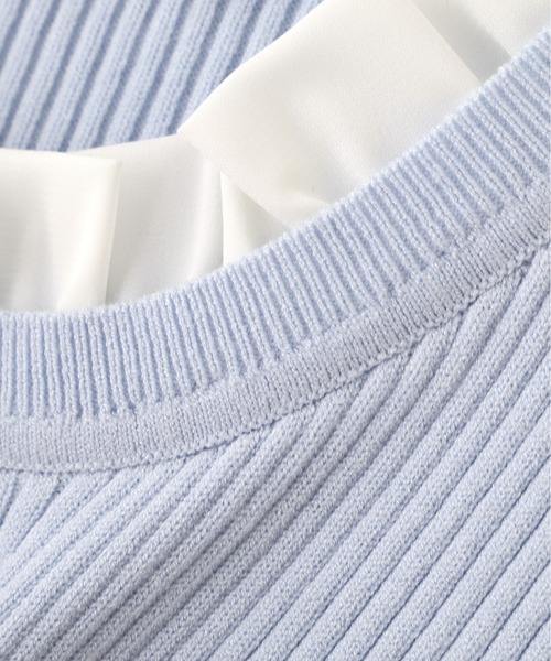 JILL by JILL STUART（ジルバイジルスチュアート）の「フリルカラーリブニット（ニット/セーター・レディース・ブラック/ネイビー/ブルー・FREE）」の8枚目の写真