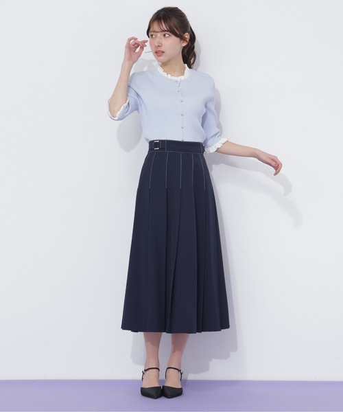 JILL by JILL STUART（ジルバイジルスチュアート）の「フリルカラーリブニット（ニット/セーター・レディース・ブラック/ネイビー/ブルー・FREE）」の5枚目の写真