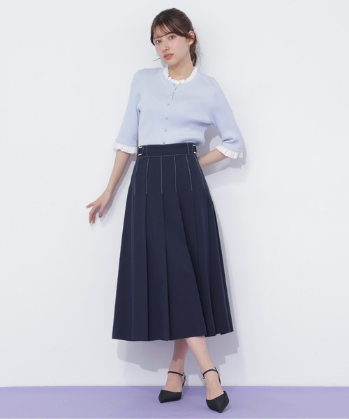 JILL by JILL STUART（ジルバイジルスチュアート）の「フリルカラーリブニット（ニット/セーター・レディース・ブラック/ネイビー/ブルー・FREE）」の6枚目の写真