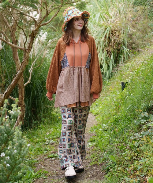 チャイハネ（チャイハネ）の「【チャイハネ】ハマラパ手編みハット（ハット・レディース・イエロー/ブラウン・FREE）」の13枚目の写真