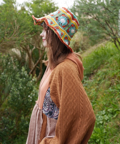 チャイハネ（チャイハネ）の「【チャイハネ】ハマラパ手編みハット（ハット・レディース・イエロー/ブラウン・FREE）」の11枚目の写真