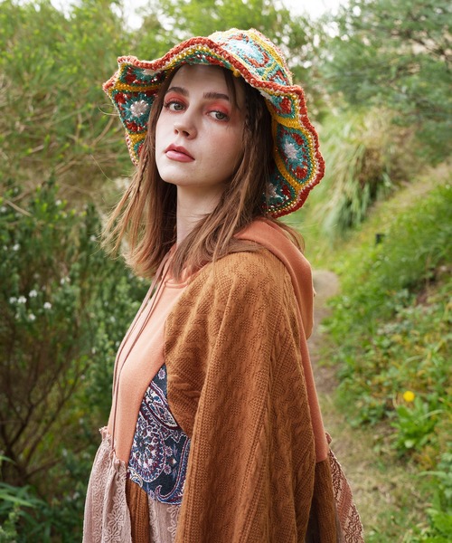 チャイハネ（チャイハネ）の「【チャイハネ】ハマラパ手編みハット（ハット・レディース・イエロー/ブラウン・FREE）」の12枚目の写真