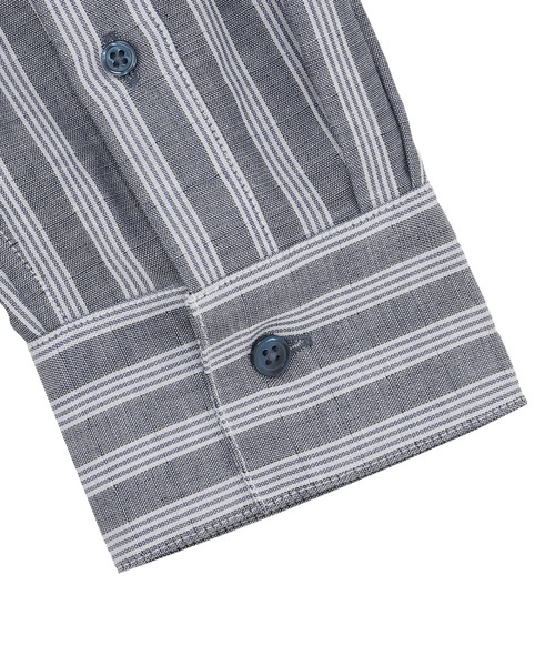 TOKYO SHIRTS（トウキョウシャツ）の「【Pitta Re:)】ふわっとガーゼシャツ ワイドシルエット 長袖 綿100% レディース カジュアルシャツ（シャツ/ブラウス・レディース・ブルー・M）」の4枚目の写真
