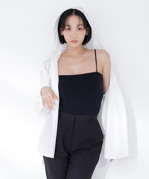 NATURAL BEAUTY BASIC(ナチュラルビューティーベーシック)の「【Oggi.jp掲載】◇カップ付インナーシリーズ ベアトップ(チューブトップ・レディース・オフホワイト/ブラック・FREE)」の2枚目の写真
