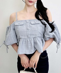 INGNI（イング）の「【WEB限定】新色追加★ツイードペプラムオフショルブラウス（シャツ/ブラウス）」