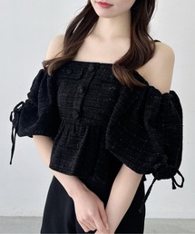 INGNI | 【WEB限定】ツイードペプラムオフショルブラウス(シャツ/ブラウス)