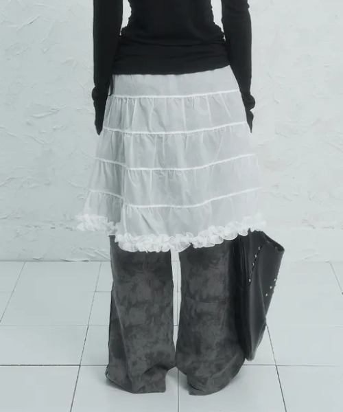 Ada.(エイダ)の「◇SETUPEXE◇ブランド直輸入正規品/フリル カンカン スカート FRILL CANCAN SKIRT(スカート・レディース・ホワイト/カモフラージュ・FREE)」の5枚目の写真