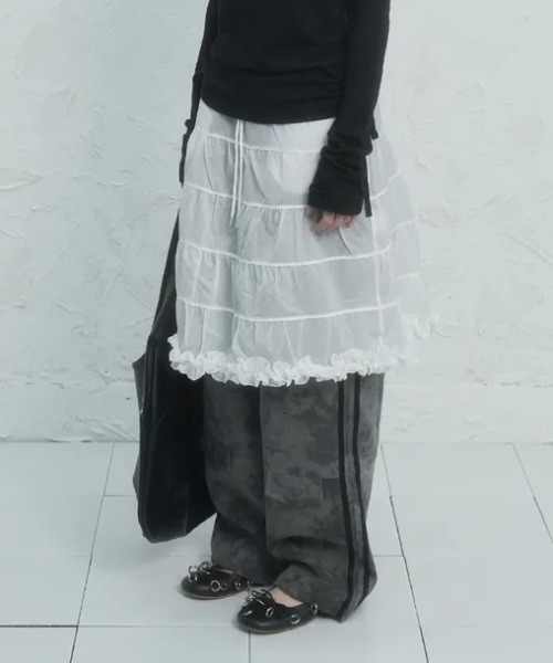 Ada.(エイダ)の「◇SETUPEXE◇ブランド直輸入正規品/フリル カンカン スカート FRILL CANCAN SKIRT(スカート・レディース・ホワイト/カモフラージュ・FREE)」の6枚目の写真