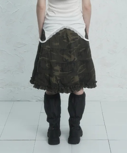 Ada.(エイダ)の「◇SETUPEXE◇ブランド直輸入正規品/フリル カンカン スカート FRILL CANCAN SKIRT(スカート・レディース・ホワイト/カモフラージュ・FREE)」の11枚目の写真
