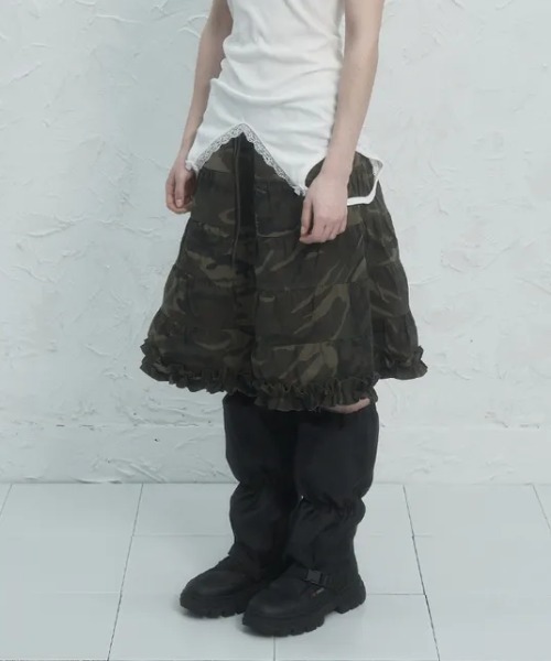 Ada.(エイダ)の「◇SETUPEXE◇ブランド直輸入正規品/フリル カンカン スカート FRILL CANCAN SKIRT(スカート・レディース・ホワイト/カモフラージュ・FREE)」の13枚目の写真