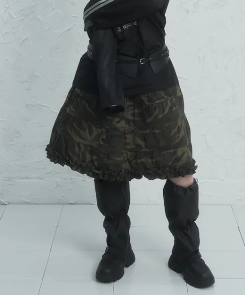Ada.(エイダ)の「◇SETUPEXE◇ブランド直輸入正規品/フリル カンカン スカート FRILL CANCAN SKIRT(スカート・レディース・ホワイト/カモフラージュ・FREE)」の14枚目の写真