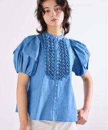 Marilyn Moon（マリリンムーン）の「modern tuck frill volume sleeve blouse（シャツ/ブラウス）」