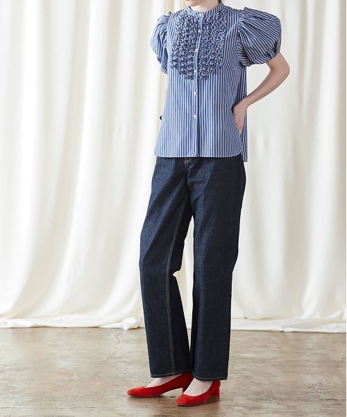 Marilyn Moon(マリリンムーン)の「modern tuck frill volume sleeve blouse(シャツ/ブラウス・レディース・ライトブルー/ホワイト×ブルー/ホワイト/ブルー系その他/ピンク・FREE)」の18枚目の写真