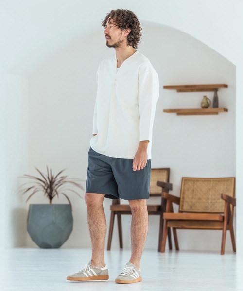 Magine(マージン)の「mlt5617-Skipper & pullover design Seven-Sleeve Shirt スキッパー7分袖カットソー(MGN-261-043)(Tシャツ/カットソー・メンズ・チャコール/ホワイト/ブラック・48/46/44)」の4枚目の写真