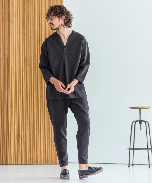 Magine(マージン)の「mlt5617-Skipper & pullover design Seven-Sleeve Shirt スキッパー7分袖カットソー(MGN-261-043)(Tシャツ/カットソー・メンズ・チャコール/ホワイト/ブラック・48/46/44)」の10枚目の写真