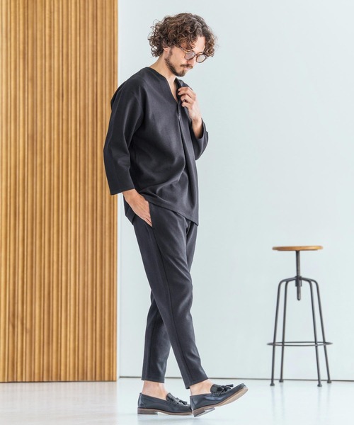 Magine(マージン)の「mlt5617-Skipper & pullover design Seven-Sleeve Shirt スキッパー7分袖カットソー(MGN-261-043)(Tシャツ/カットソー・メンズ・チャコール/ホワイト/ブラック・48/46/44)」の12枚目の写真