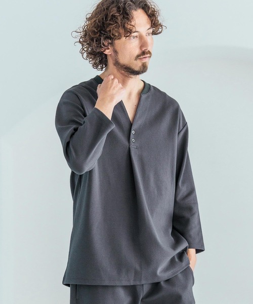 Magine(マージン)の「mlt5617-Skipper & pullover design Seven-Sleeve Shirt スキッパー7分袖カットソー(MGN-261-043)(Tシャツ/カットソー・メンズ・チャコール/ホワイト/ブラック・48/46/44)」の14枚目の写真
