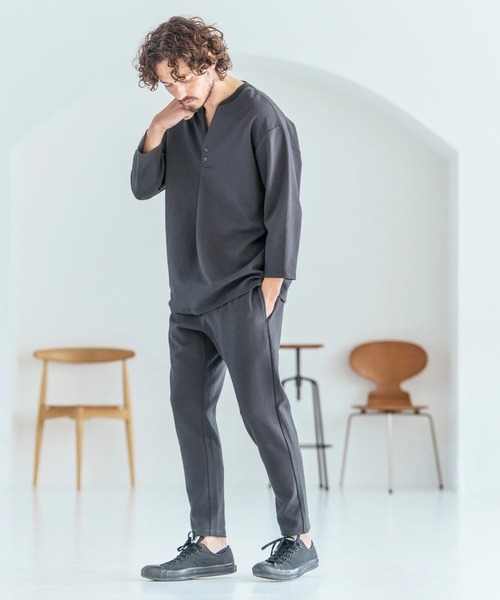 Magine(マージン)の「mlt5617-Skipper & pullover design Seven-Sleeve Shirt スキッパー7分袖カットソー(MGN-261-043)(Tシャツ/カットソー・メンズ・チャコール/ホワイト/ブラック・48/46/44)」の17枚目の写真