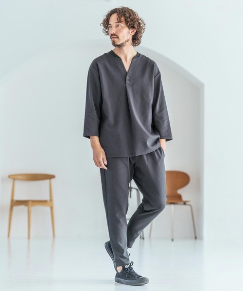 Magine(マージン)の「mlt5617-Skipper & pullover design Seven-Sleeve Shirt スキッパー7分袖カットソー(MGN-261-043)(Tシャツ/カットソー・メンズ・チャコール/ホワイト/ブラック・48/46/44)」の18枚目の写真