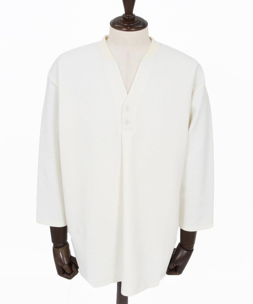 Magine(マージン)の「mlt5617-Skipper & pullover design Seven-Sleeve Shirt スキッパー7分袖カットソー(MGN-261-043)(Tシャツ/カットソー・メンズ・チャコール/ホワイト/ブラック・48/46/44)」の19枚目の写真