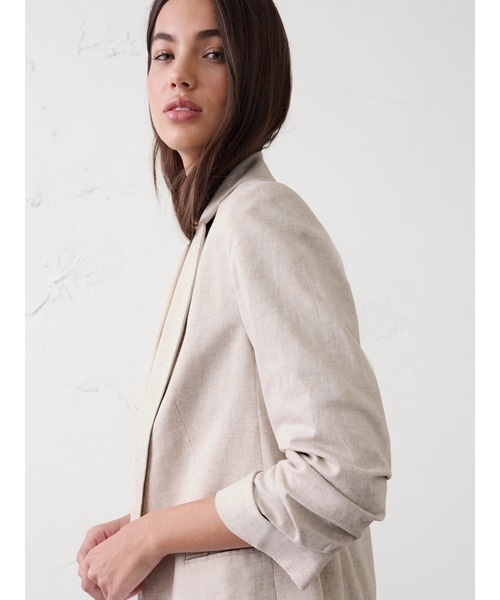 美品 定価5.5万 バナナリパブリック リネン100% サマージャケット 40 セール】BANANA REPUBLIC FACTORY STORE リネンブレンド ヘイデン