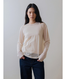 HALTER NECK COTTON SLEEVELESS SHIRT OATMEAL