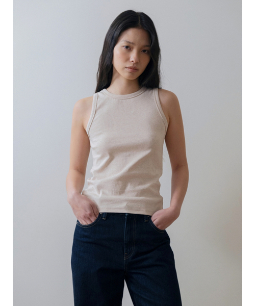 UNNOUT(アナウト)の「HALTER NECK COTTON SLEEVELESS SHIRT OATMEAL(Tシャツ/カットソー・レディース・その他・ONE SIZE)」の2枚目の写真