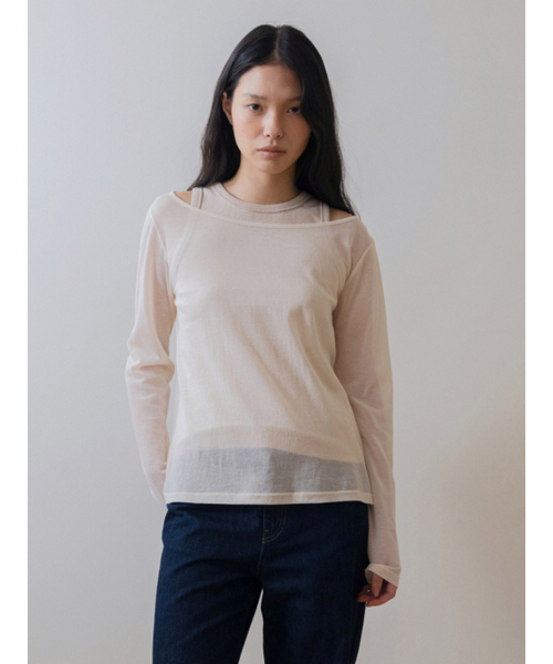 UNNOUT(アナウト)の「HALTER NECK COTTON SLEEVELESS SHIRT OATMEAL(Tシャツ/カットソー・レディース・その他・ONE SIZE)」の3枚目の写真