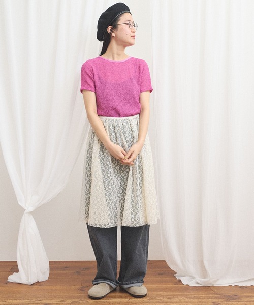 fig Ｌondon（フィグロンドン）の「miii short sleeve（Tシャツ/カットソー・レディース・ブラック/ベージュ/ピンク・FREE）」の11枚目の写真