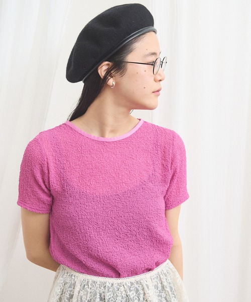 fig Ｌondon（フィグロンドン）の「miii short sleeve（Tシャツ/カットソー・レディース・ブラック/ベージュ/ピンク・FREE）」の9枚目の写真