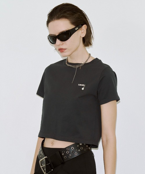 JOSE MOON（ジョゼムーン）の「EYLET STUDS MINI TSHIRT/アイレットスタッズミニTシャツ（Tシャツ/カットソー・レディース・ブラック/グレー/ホワイト・FREE）」の21枚目の写真