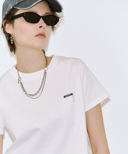 JOSE MOON（ジョゼムーン）の「EYLET STUDS MINI TSHIRT/アイレットスタッズミニTシャツ（Tシャツ/カットソー・レディース・ブラック/グレー/ホワイト・FREE）」の11枚目の写真