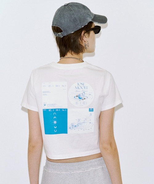 JOSE MOON（ジョゼムーン）の「EYLET STUDS MINI TSHIRT/アイレットスタッズミニTシャツ（Tシャツ/カットソー・レディース・ブラック/グレー/ホワイト・FREE）」の6枚目の写真