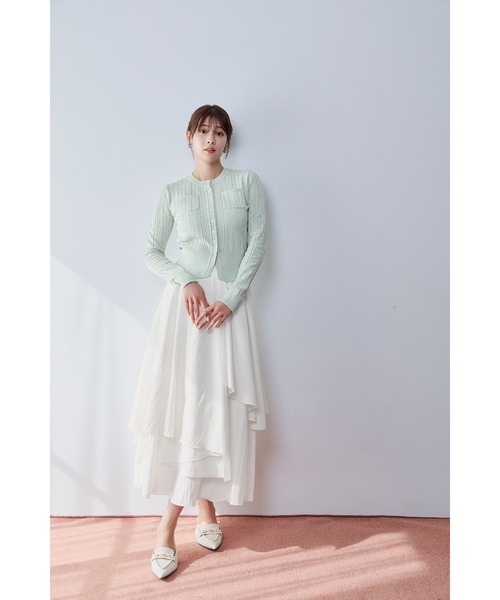 Her lip to（ハーリップトゥー）の「Asymmetric Tiered Skirt（スカート・レディース・ベージュ/オフホワイト・S/M）」の3枚目の写真