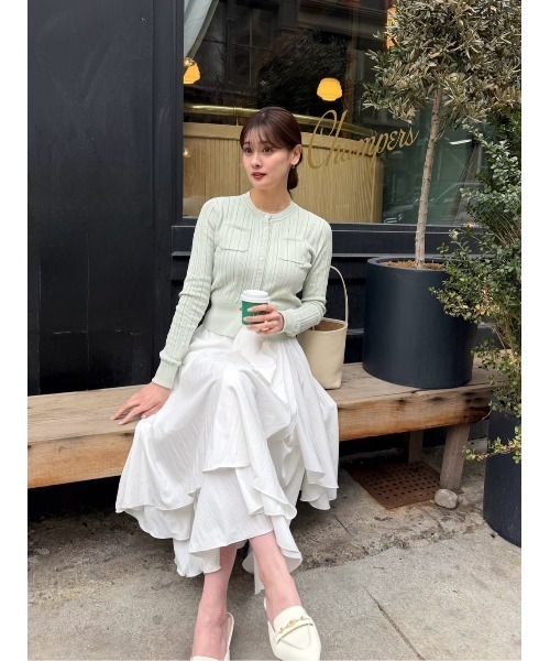 Her lip to（ハーリップトゥー）の「Asymmetric Tiered Skirt（スカート・レディース・ベージュ/オフホワイト・S/M）」の18枚目の写真