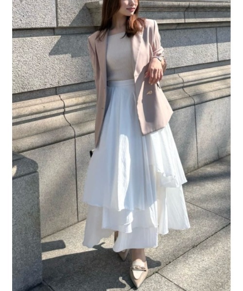 Her lip to（ハーリップトゥー）の「Asymmetric Tiered Skirt（スカート・レディース・ベージュ/オフホワイト・S/M）」の14枚目の写真