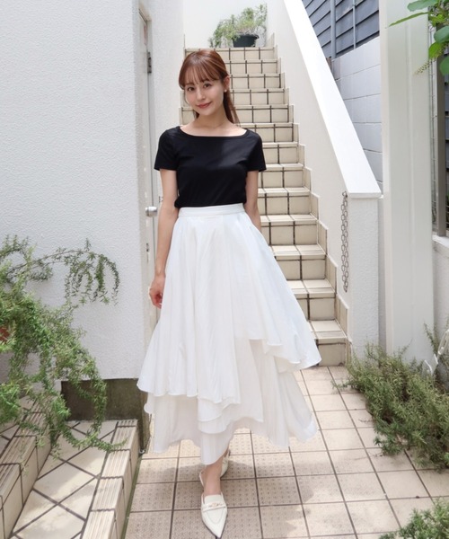 Her lip to（ハーリップトゥー）の「Asymmetric Tiered Skirt（スカート・レディース・ベージュ/オフホワイト・S/M）」の17枚目の写真