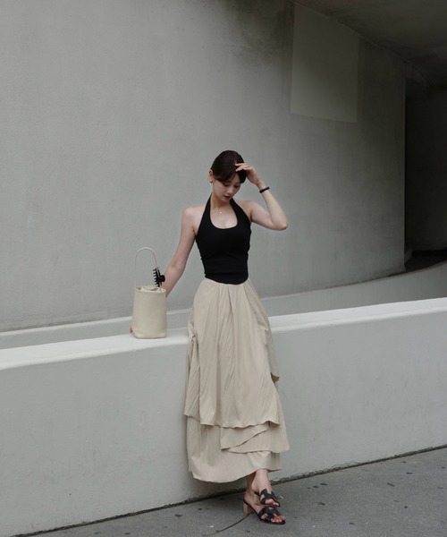Her lip to（ハーリップトゥー）の「Asymmetric Tiered Skirt（スカート・レディース・ベージュ/オフホワイト・S/M）」の12枚目の写真
