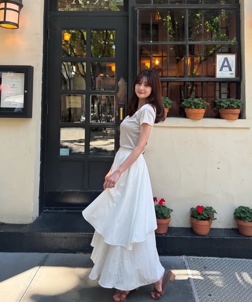 Her lip to（ハーリップトゥー）の「Asymmetric Tiered Skirt（スカート・レディース・ベージュ/オフホワイト・S/M）」の15枚目の写真