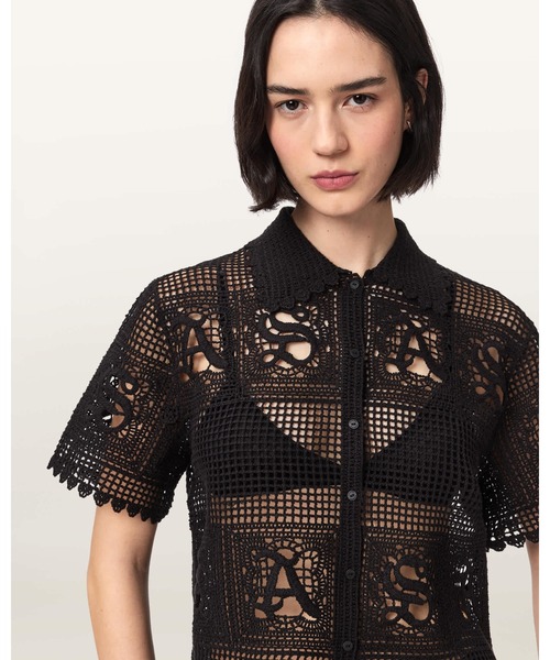 ALLSAINTS｜オールセインツのポロシャツ（ブラック/黒色系・半袖）通販